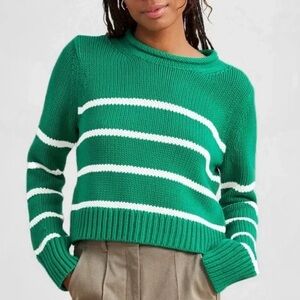 Like New La Ligne Mini Marina Sweater in Green and White Size Large